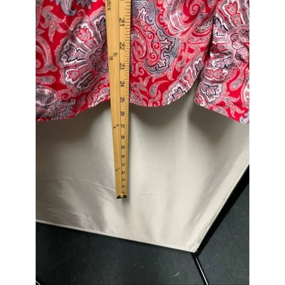 Chaps red paisley button up top size L relaxed fit - Picture 8 of 11